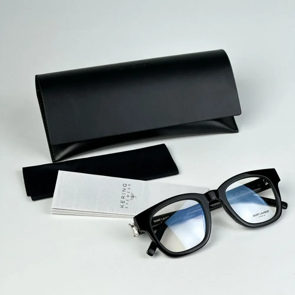 NEW Saint Laurent SLM124 OPT 001 Black Cat Eye Unisex Eyeglasses